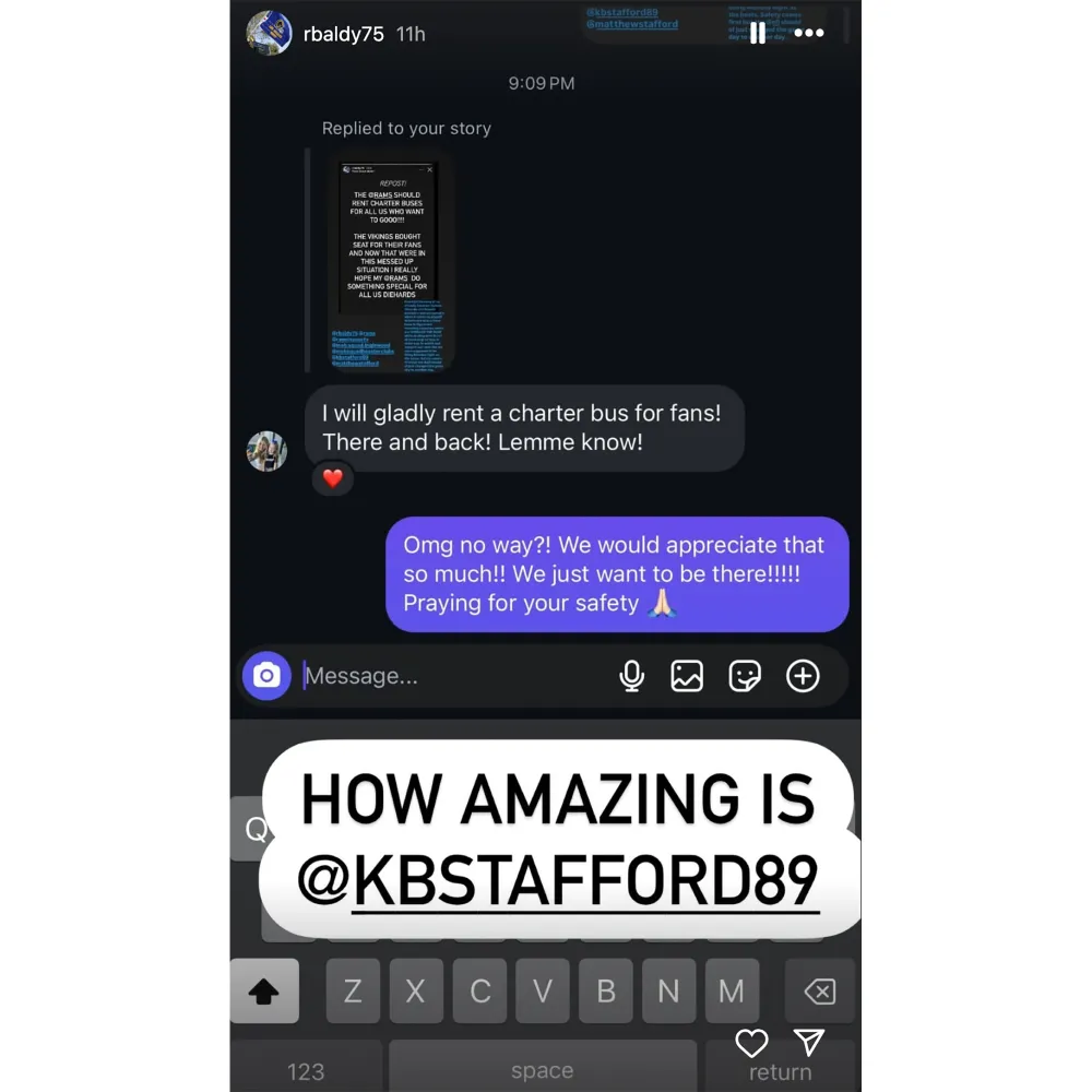 Kelly Stafford Is Renting a Charter Bus to Get LA Rams Fans to Arizona for Playoff Game