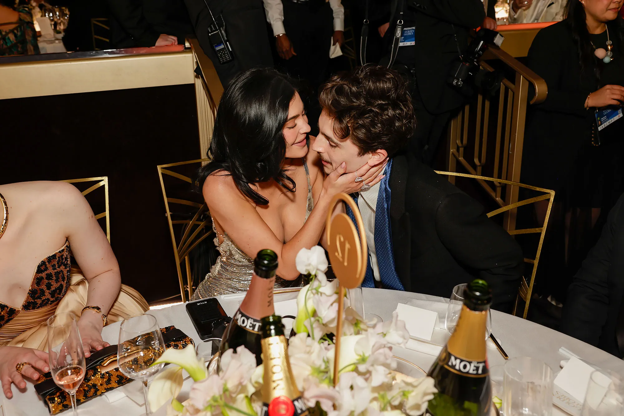 Kylie Jenner and TimothEe Chalamet 2025 Golden Globes Kiss 02