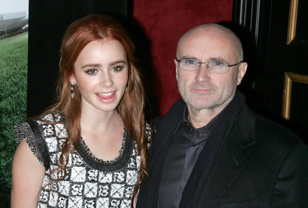 93180544 Lily Collins Shares Rare Photo of Dad Phil Collins on His 74th Birthday