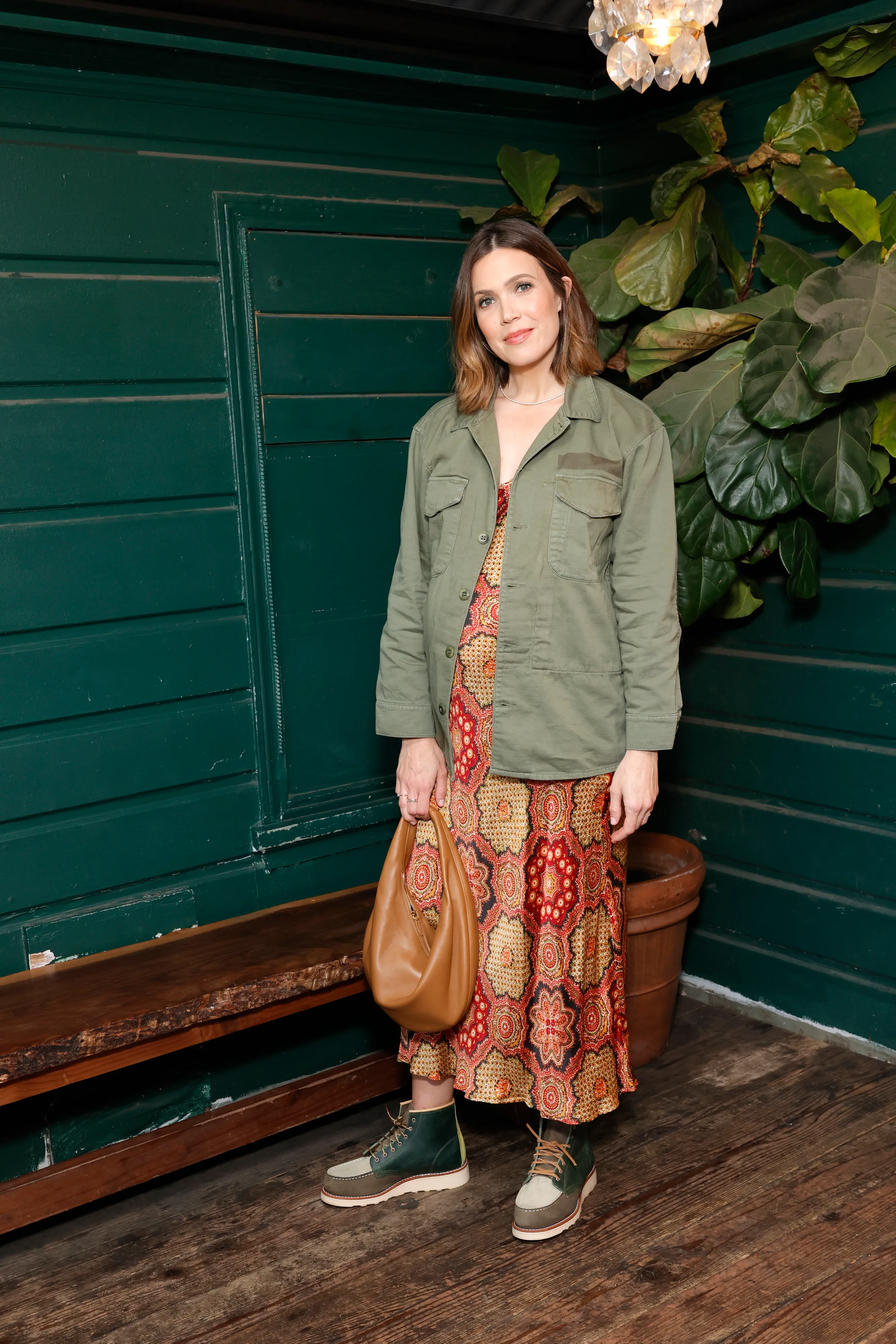 LOS ANGELES, CALIFORNIA - AUGUST 22: Mandy Moore poses as THE GREAT. x Red Wing Heritage launch a limited-edition collaboration at All Time on August 22, 2024 in Los Angeles, California. (Photo by Stefanie Keenan/Getty Images for for THE GREAT. x Red Wing Heritage Collaboration )
