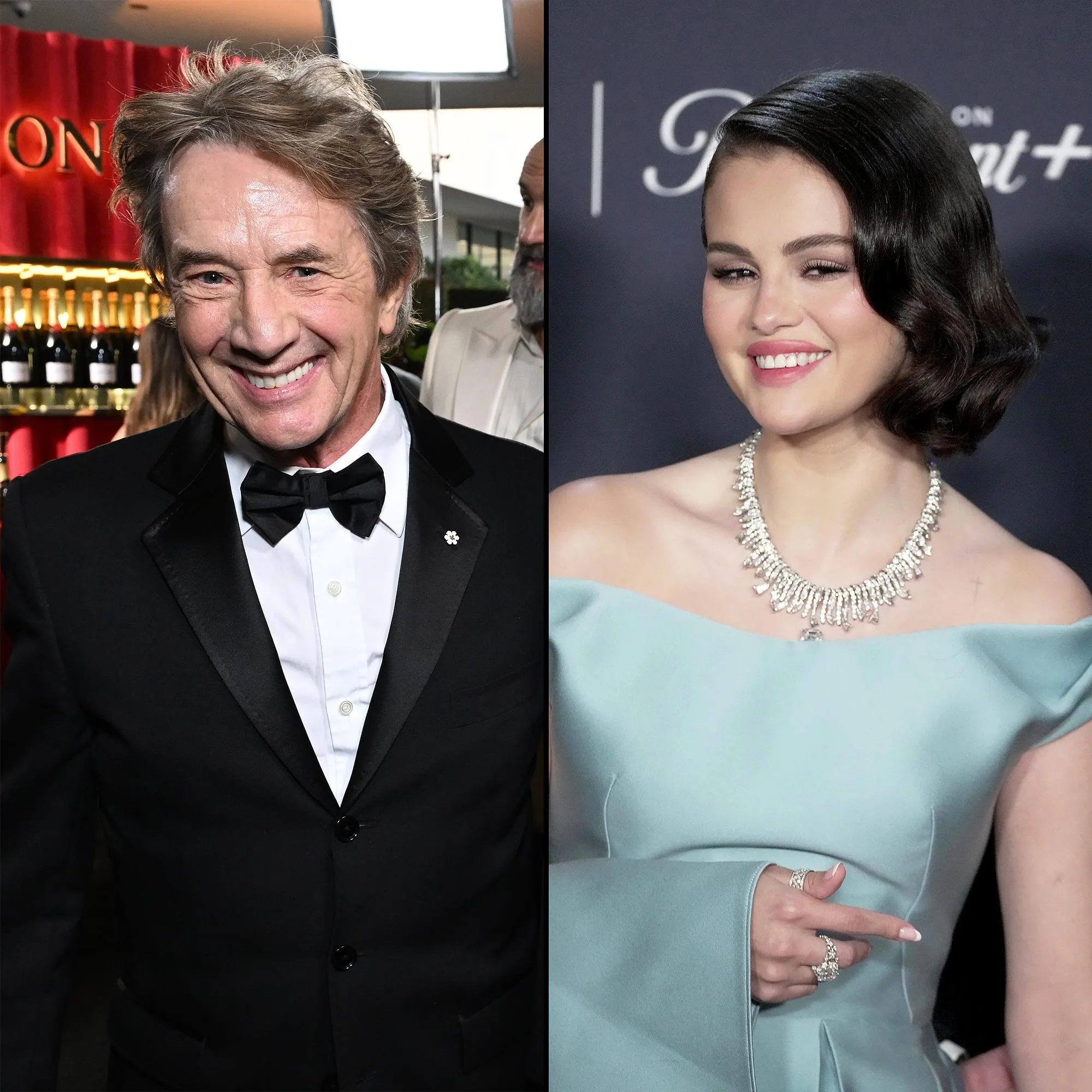 Martin Short Admires Selena Gomezs Engagement Ring at Golden Globes