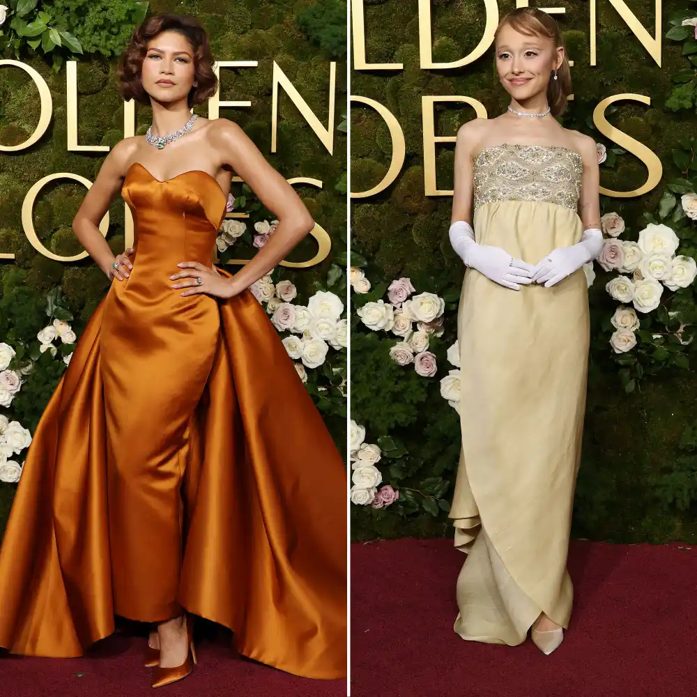 Medal-Worth Red Carpet 2025 Golden Globes Zendaya and Ariana Grande