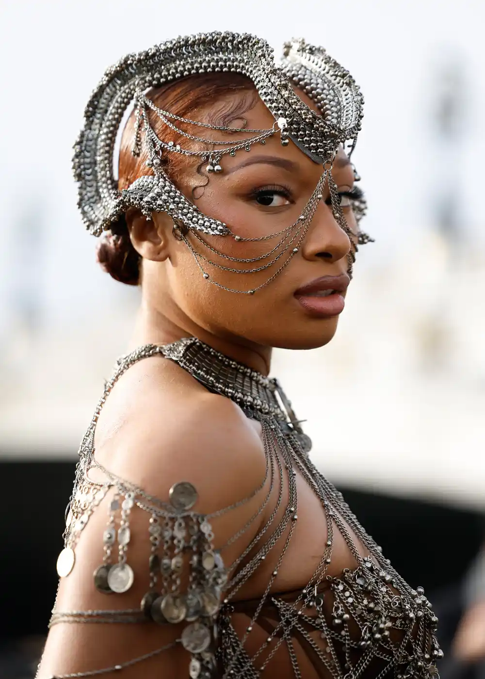 Megan Thee Stallion Wears Layers of Chains in Paris