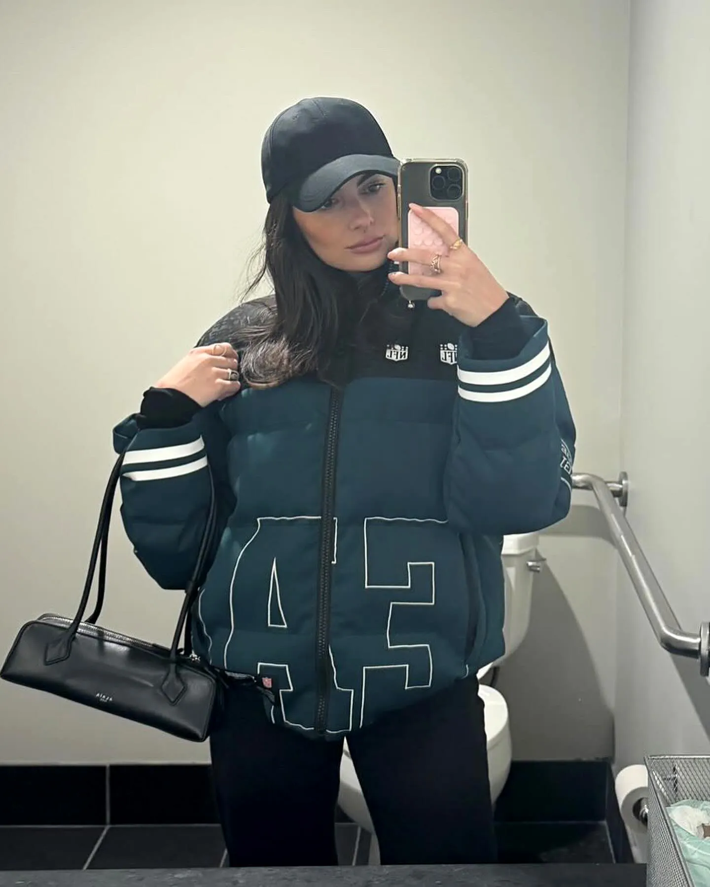 Paige DeSorbo Rocks Kristin Juszczyk Custom Jacket at Eagles Game