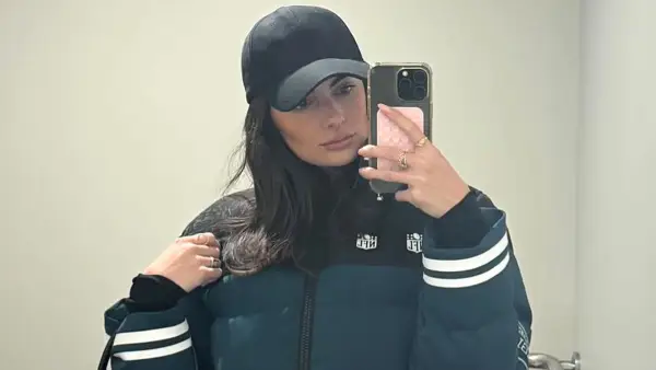 Paige DeSorbo Rocks Kristin Juszczyk Custom Jacket at Eagles Game