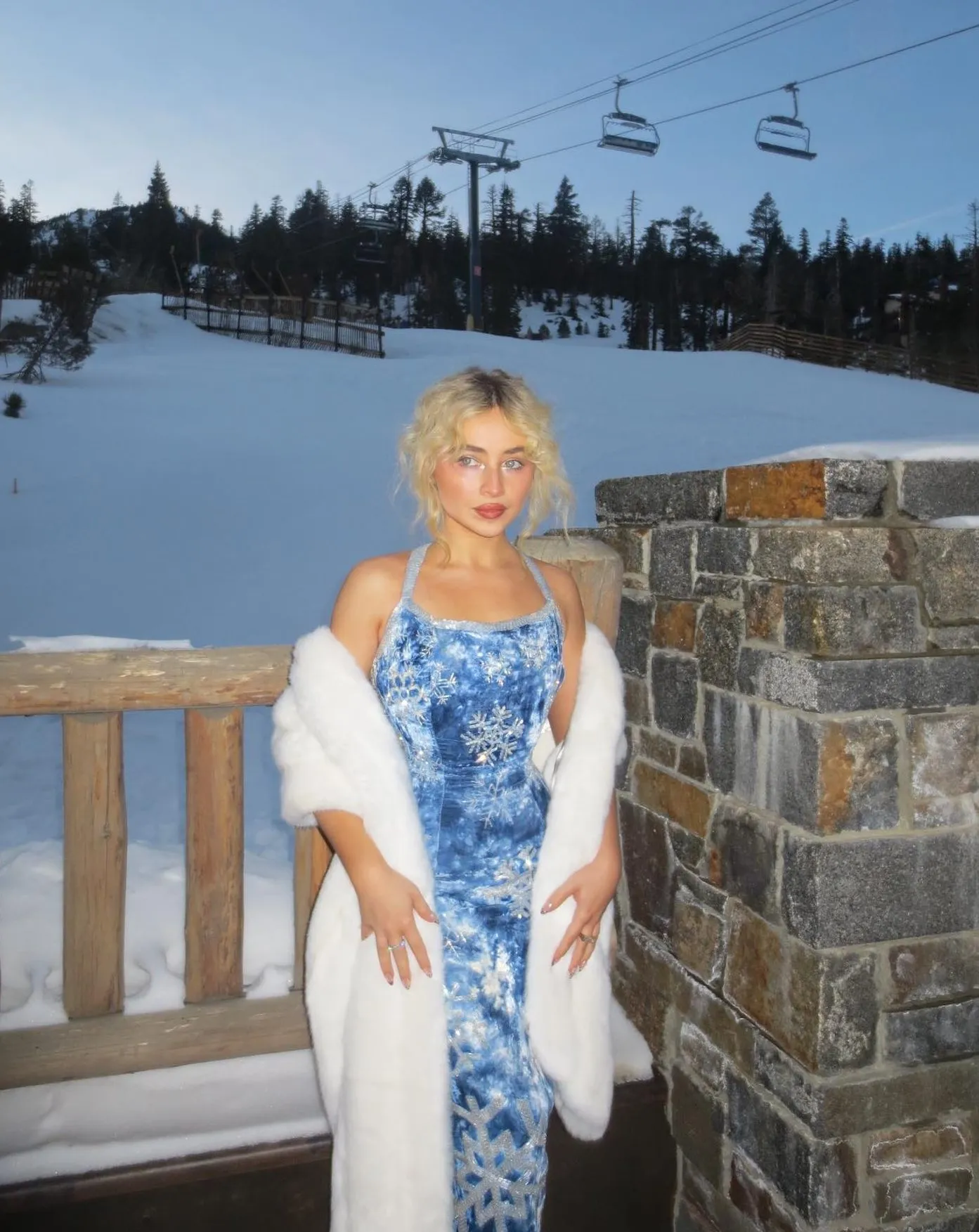 FEATURE Sabrina Carpenter Turns a Ski Resort Into Her Own Personal Fashion Show