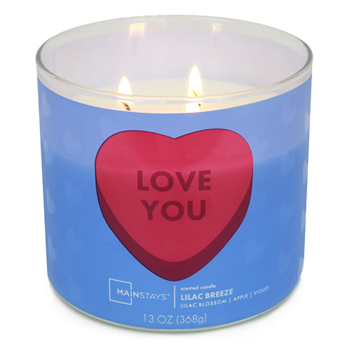 Mainstays Valentines Love You 3-Wick Candle