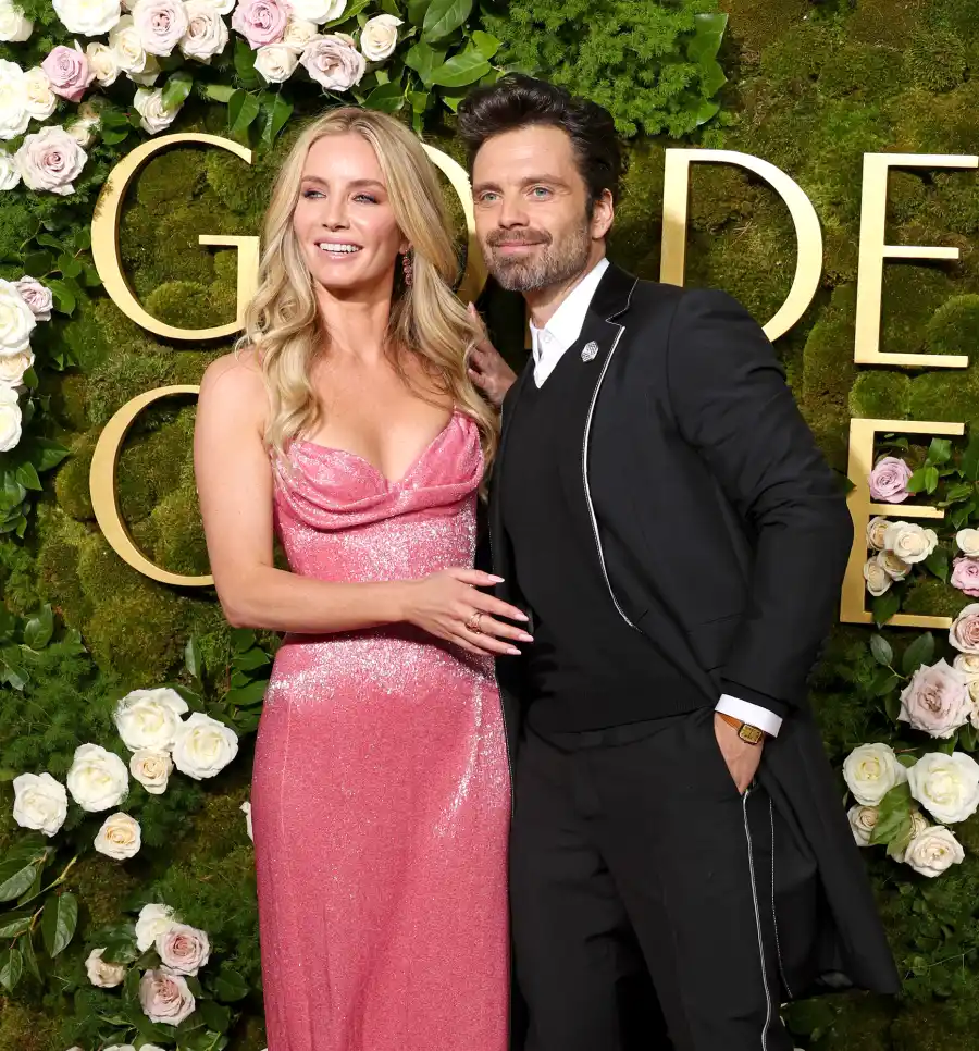 Sebastian Stan and Annabelle Wallis Walk Golden Globes Carpet Together