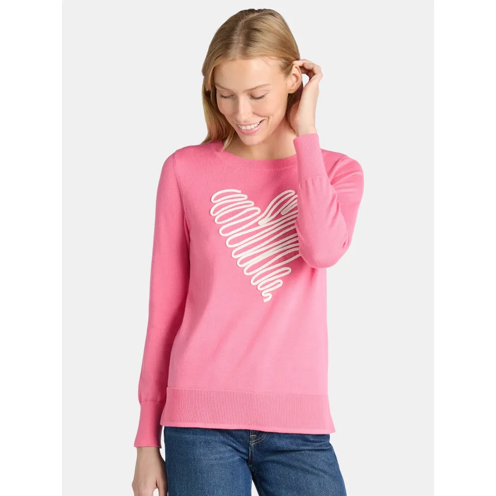 pink heart sweater