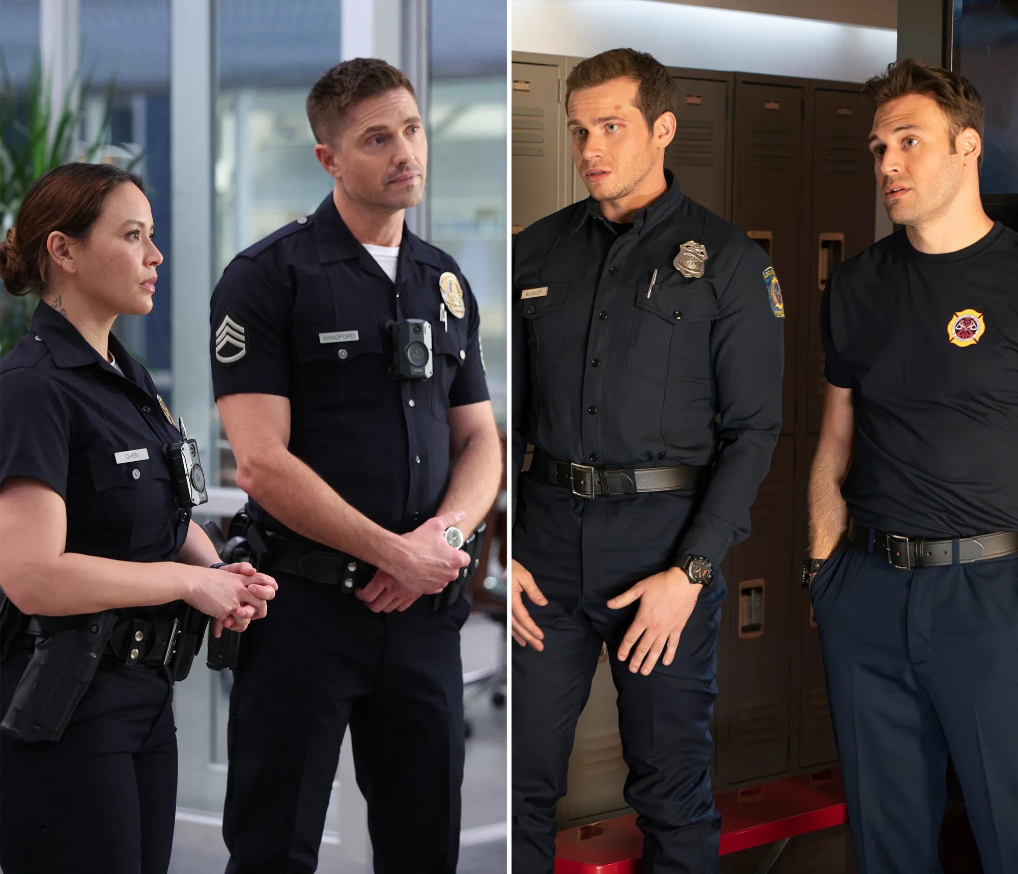 The Rookie Showrunner Weighs In on 9 1 1 Crossover Talk Explains Why It Would Be Hard