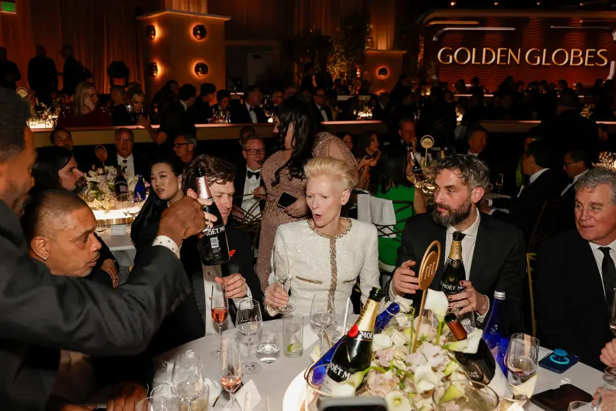 Tilda Swinton and Sandro Kopp 2025 Golden Globes