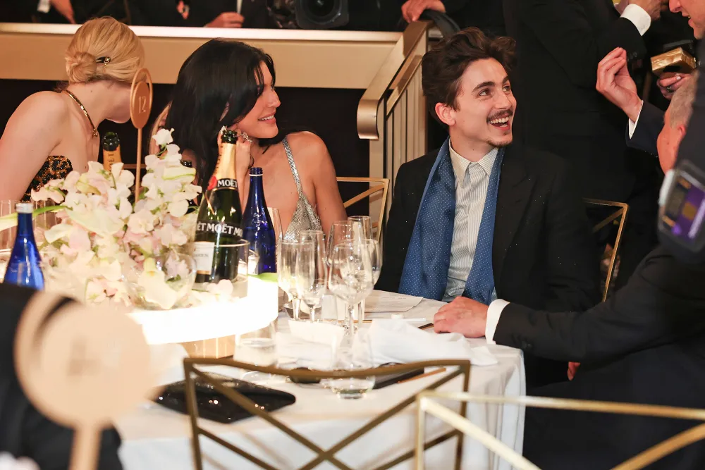 Timothee Chalamet Kylie Jenner Celebrate Demi Moore at 2025 Golden Globes