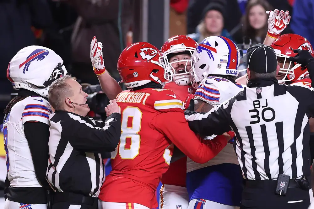 Travis Kelce Accused of Flopping by CBS Tony Romo After Taunting Bills Player in AFC Championship