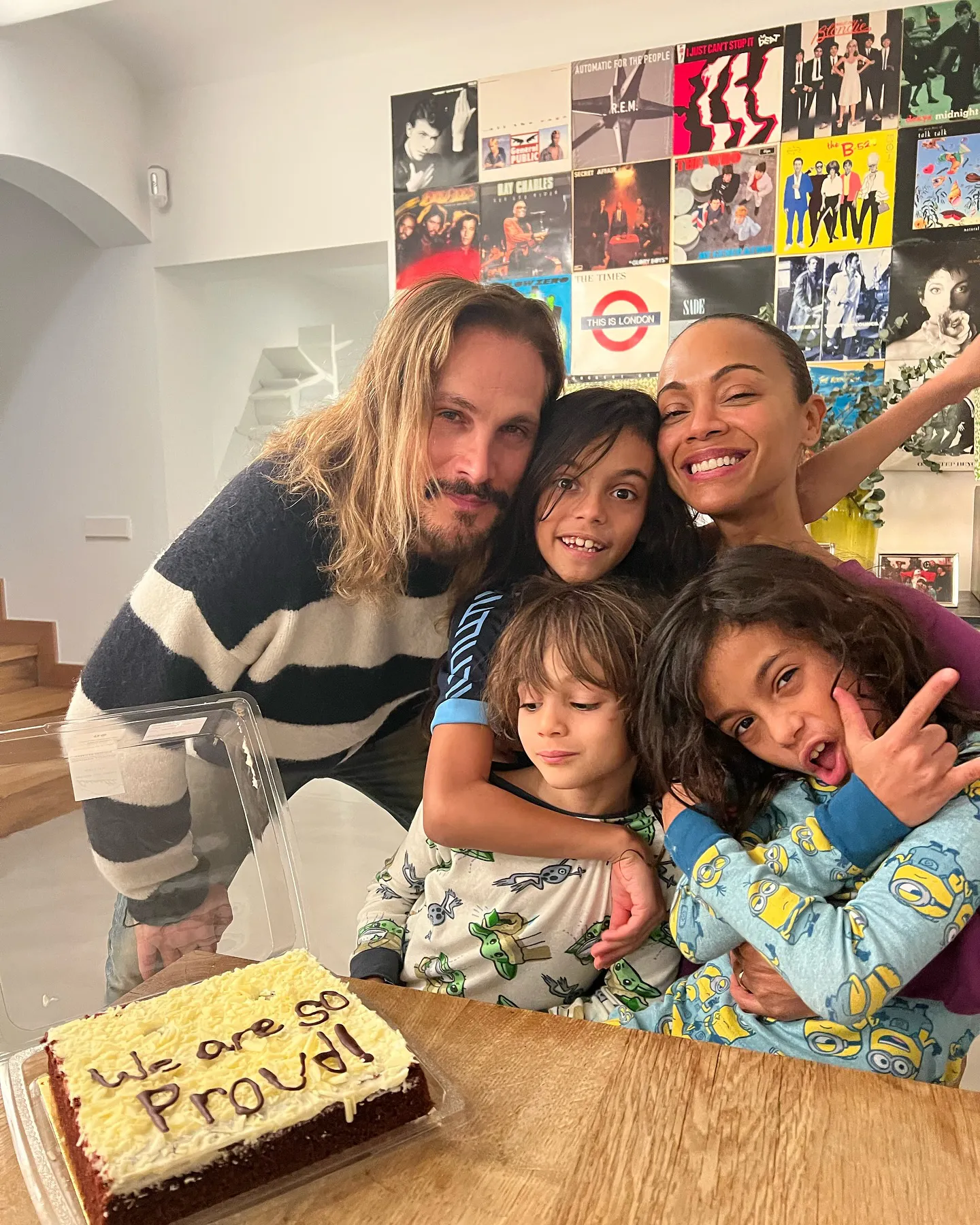 Zoe Saldana Celebrates Emilia Perez Oscars Nomination with Kids