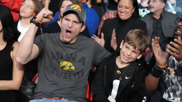 Ashton Kutcher Steps Out With Son Dimitri at WWE Monday Night Raw