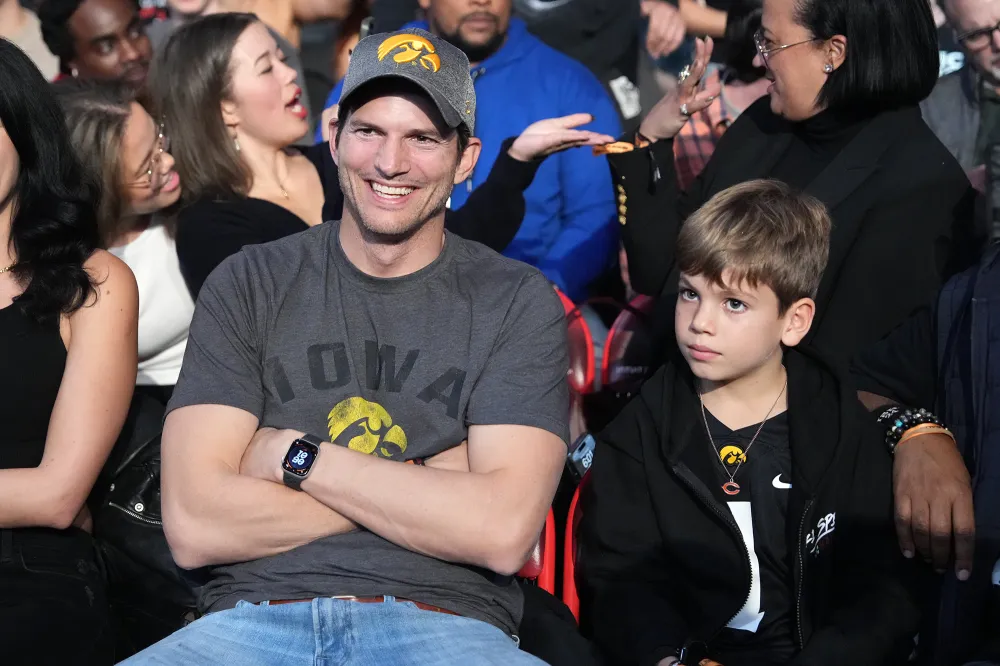 Ashton Kutcher Steps Out With Son Dimitri at WWE Monday Night Raw