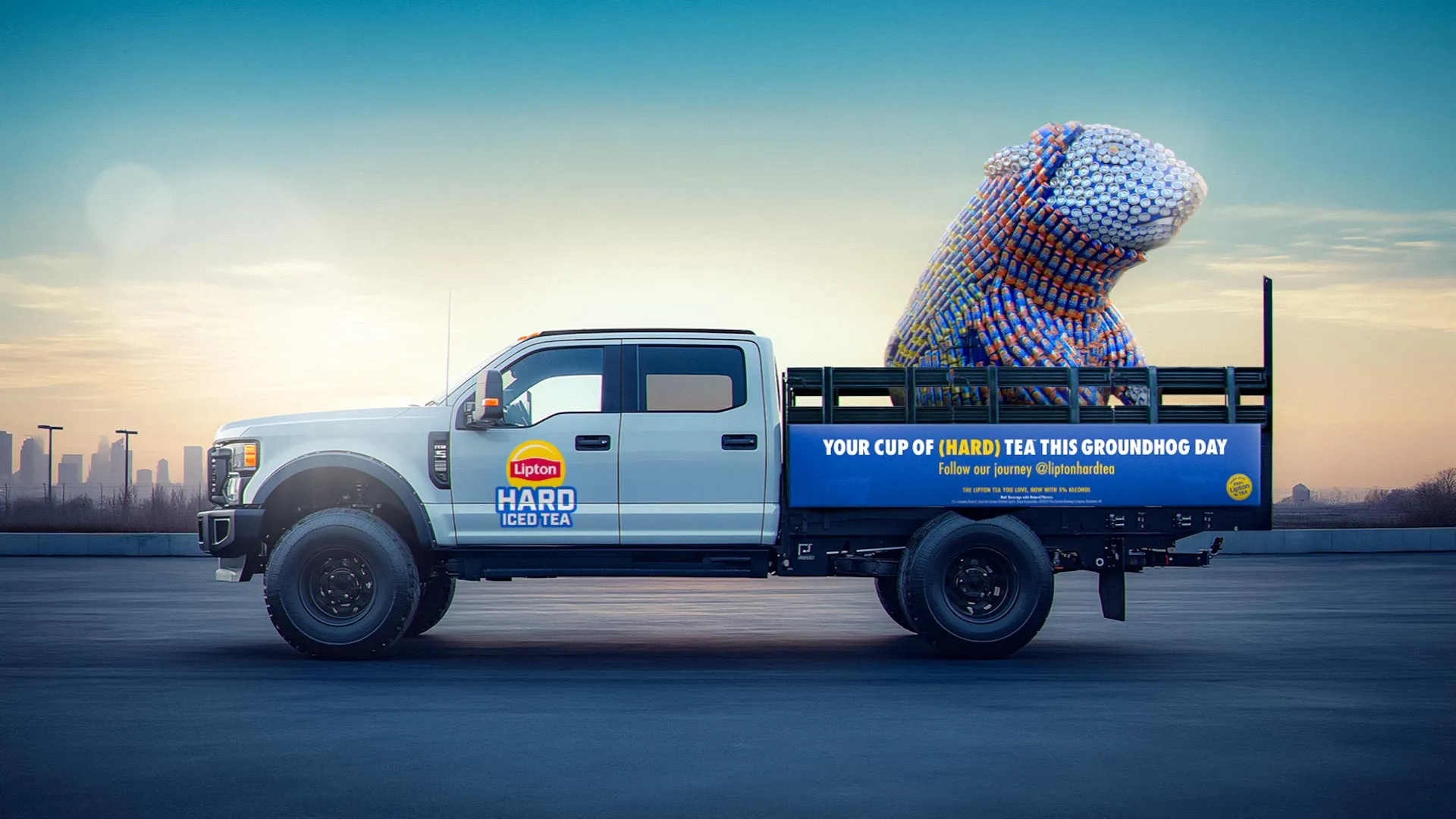 Lipton Hard Iced Tea Is Taking Groundhog Day to the Next Level With 9 Foot Can Daddy Statue