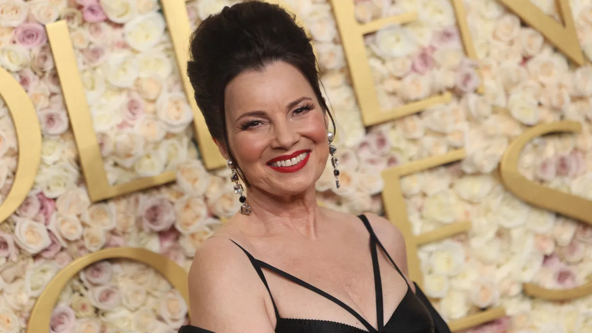 US actress Fran Drescher arrives for the 82nd annual Golden Globe Awards at the Beverly Hilton hotel in Beverly Hills, California, on January 5, 2025. (Photo by Etienne Laurent / AFP) (Photo by ETIENNE LAURENT/AFP via Getty Images)