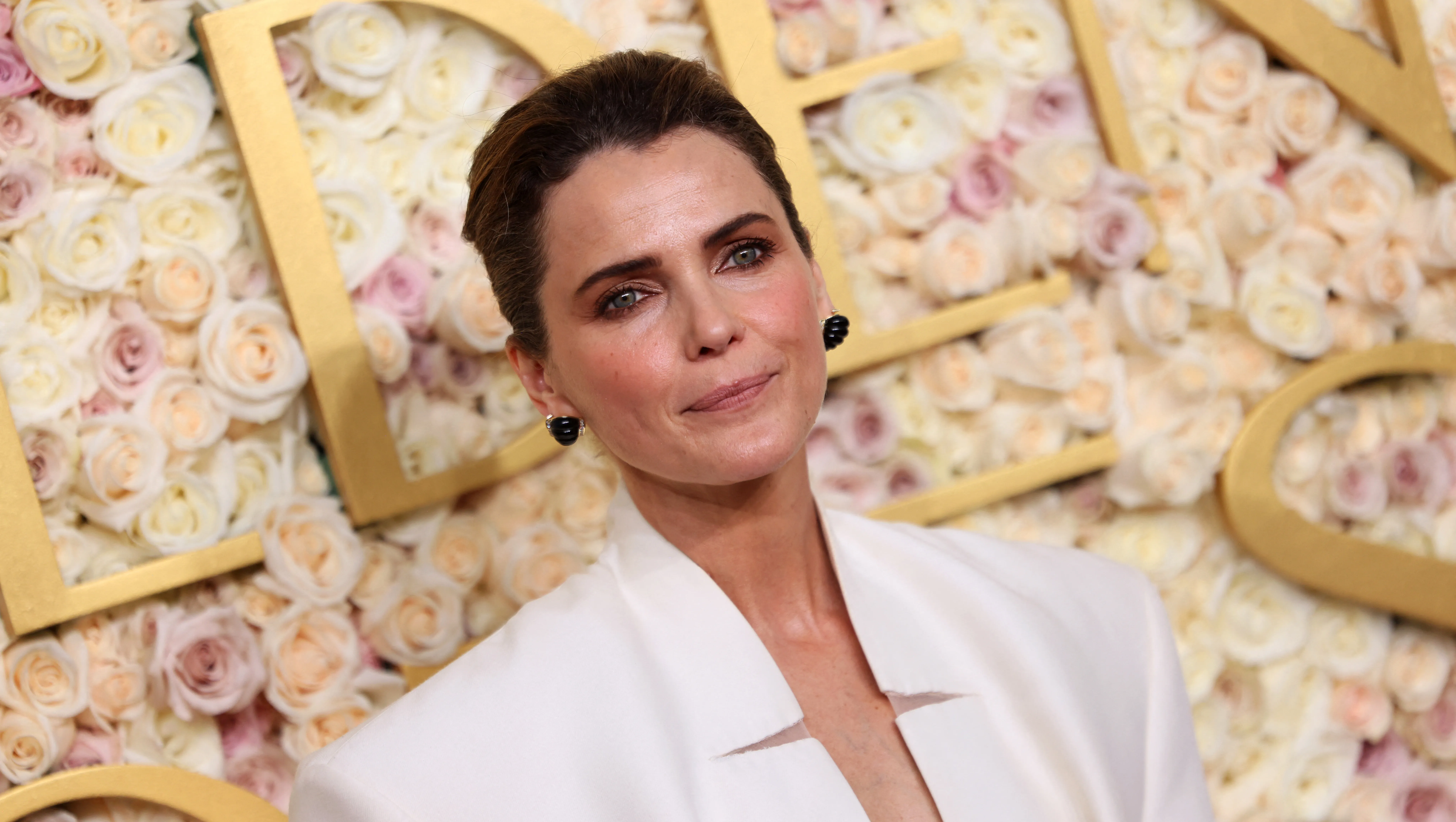 US actress Keri Russell arrives for the 82nd annual Golden Globe Awards at the Beverly Hilton hotel in Beverly Hills, California, on January 5, 2025. (Photo by Etienne Laurent / AFP) (Photo by ETIENNE LAURENT/AFP via Getty Images)