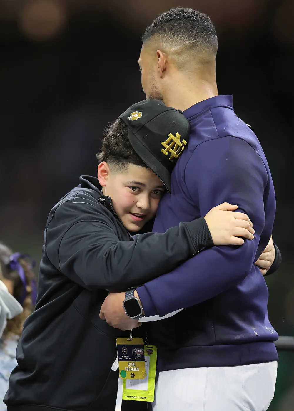 Notre Dame Coach Marcus Freeman Celebrated Sugar Bowl Win With His Entire Family on the Field