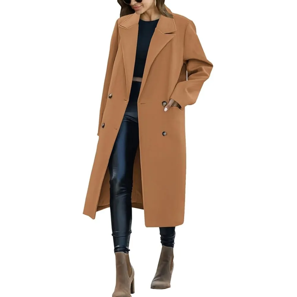 Saodimallsu Double Breasted Long Trench Coat Amazon