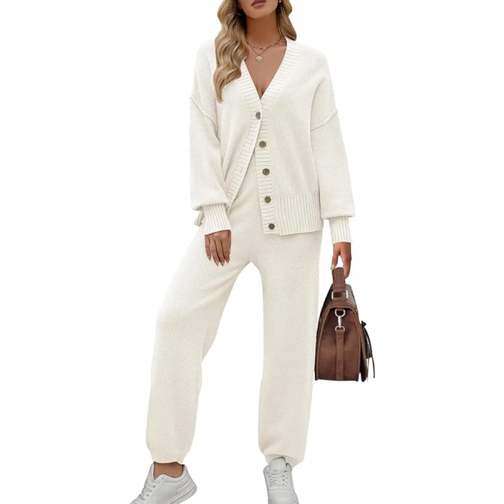 Merokeety 2 Piece Waffle Knit Sweater Set Amazon