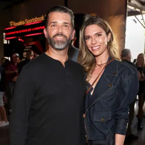 Donald Trump Jr and Girlfriend Bettina Anderson Pose Together at Pre Super Bowl Party