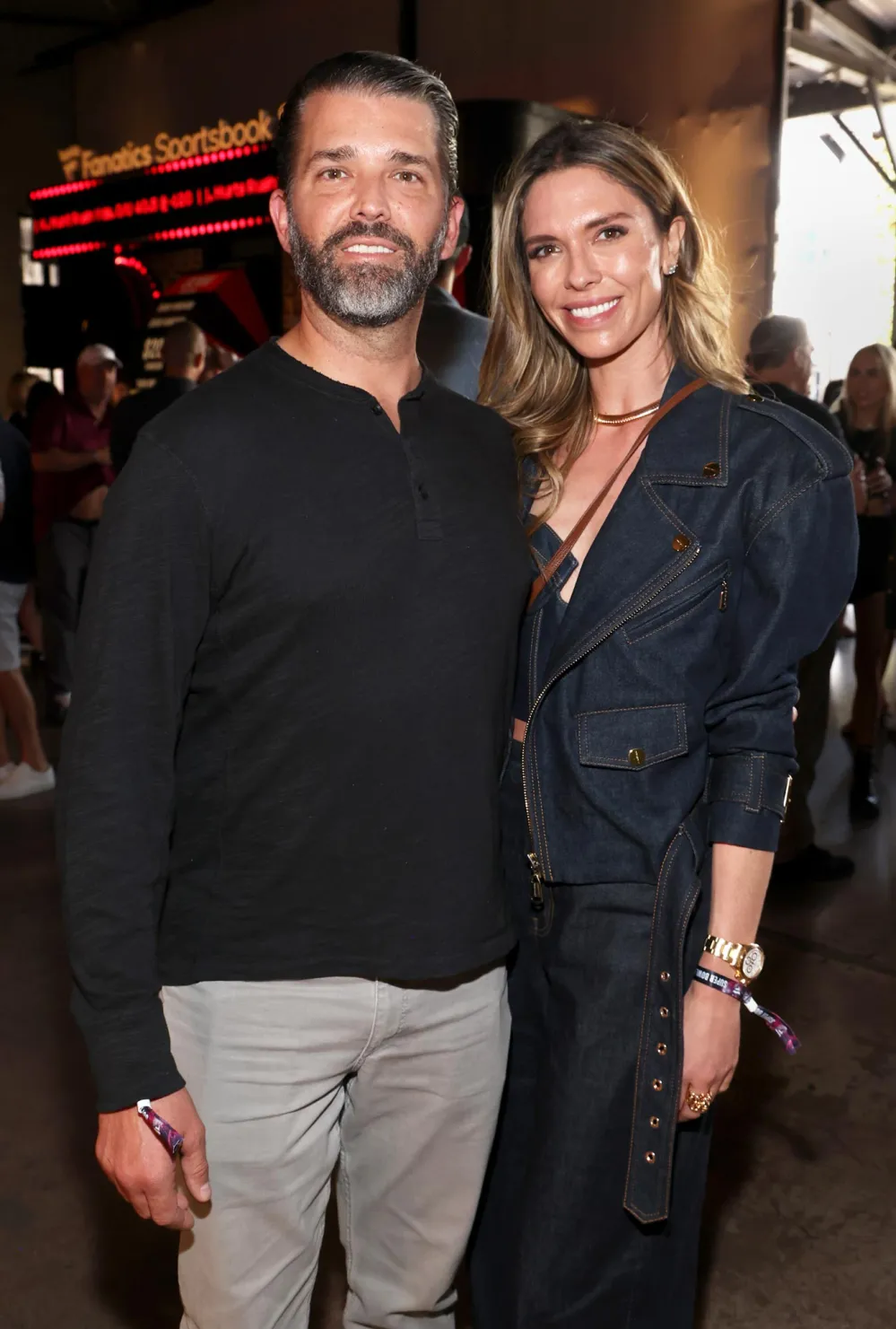 Donald Trump Jr and Girlfriend Bettina Anderson Pose Together at Pre Super Bowl Party