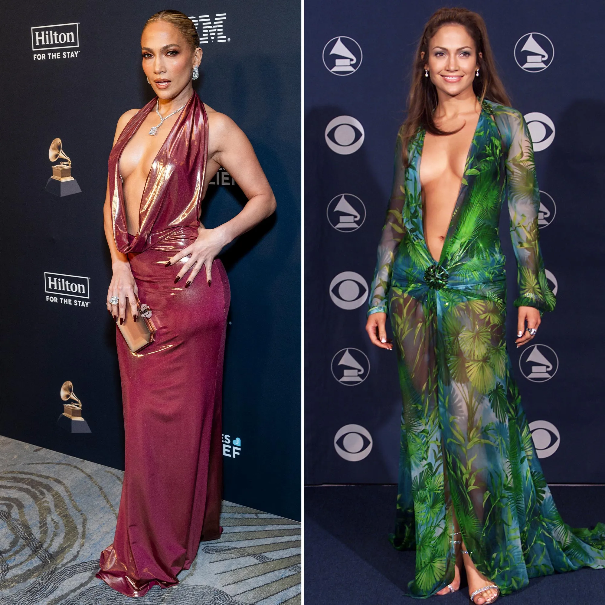 Jennifer Lopez Reinvents Iconic Navel-Bearing Halter Dress for 2025 Grammys Gala