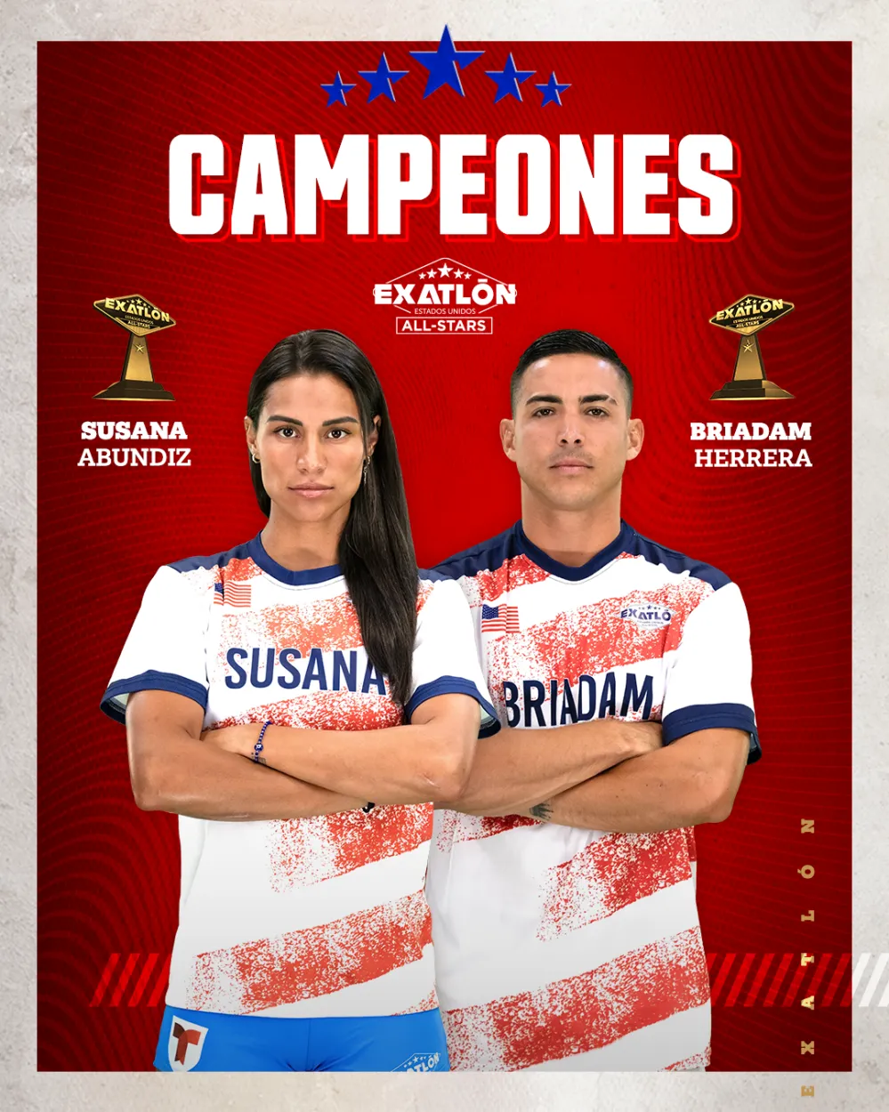 Susana Abundiz y Briadam Herrera, campeones de Exatl&oacute;n Estados Unidos All-Stars
