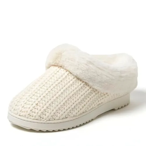 Dearfoams Women&rsquo;s Hannah Chenille Knit Clog Slipper