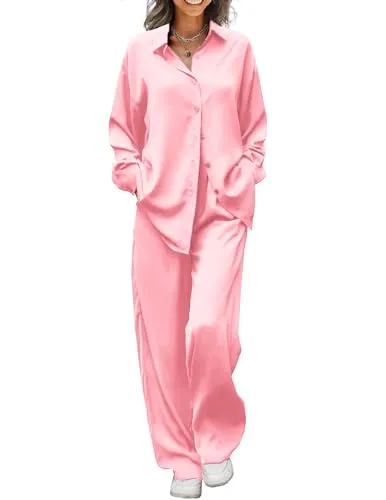 Ekouaer Women&rsquo;s Satin Pajama Set