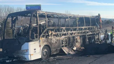 Bus Carrying College Basketball Team Bursts Into Flames Burnt to a Crisp in Shocking Photos