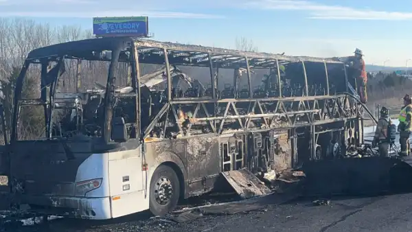 Bus Carrying College Basketball Team Bursts Into Flames Burnt to a Crisp in Shocking Photos