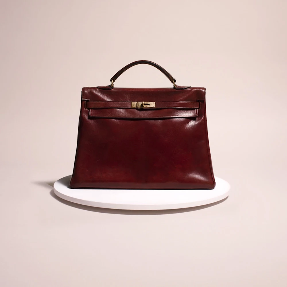hermès kelly rouge h box calfskin vintage gold hardware