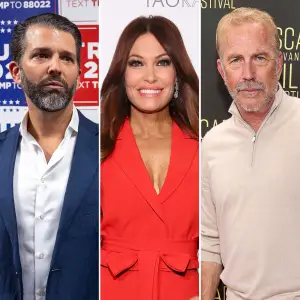Donald Trump Jr Ex Fiancee Kimberly Guilfoyle Poses With Kevin Costner at 2025 Super Bowl