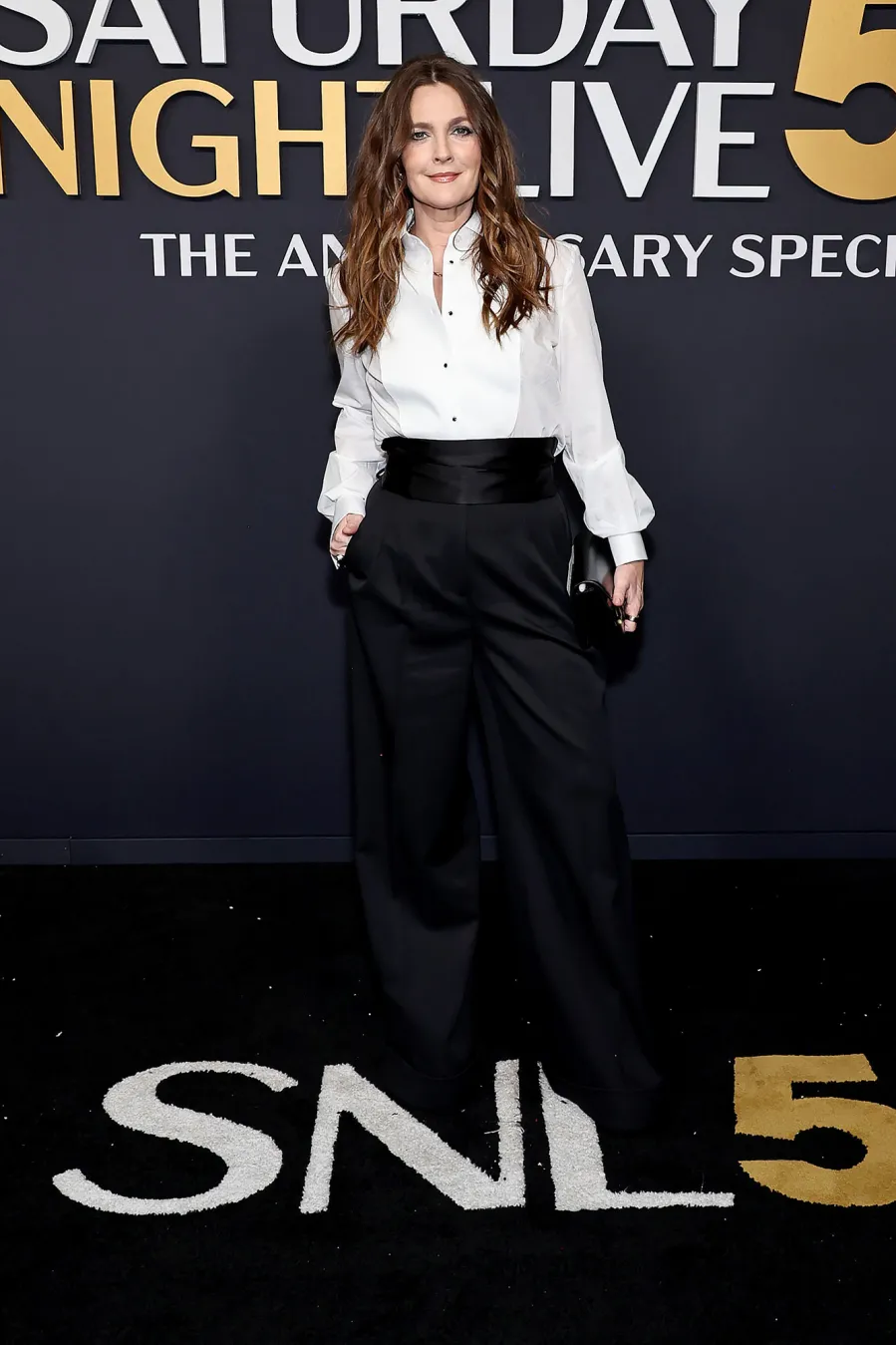 Drew Barrymore SNL50 The Anniversary Special Saturday Night Live Red Carpet Arrival SNL 50