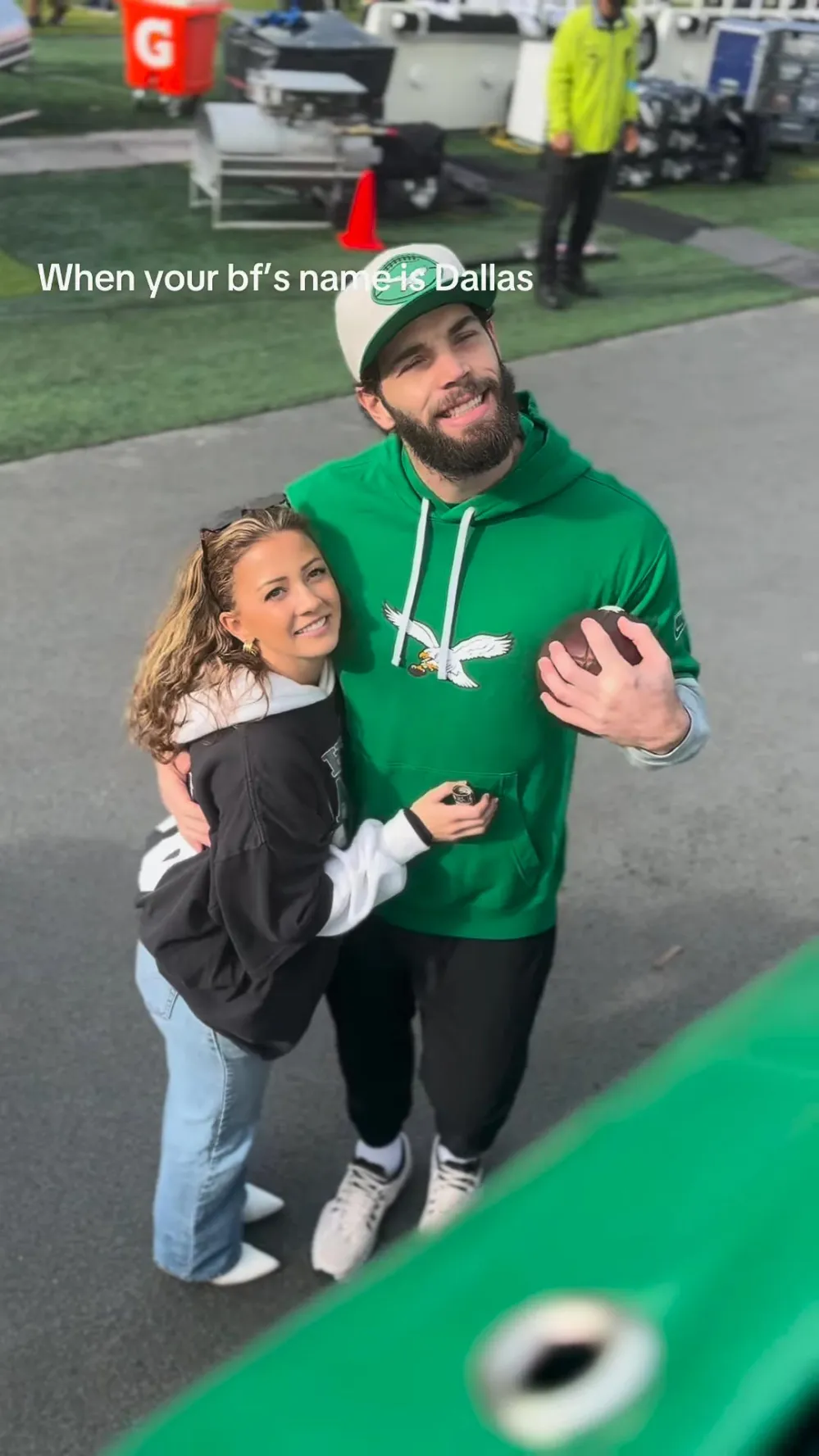 Eagles Dallas Goedert Narrowly Saved Girlfriend From Being Hit by Hoagie at 2025 Super Bowl Parade 448