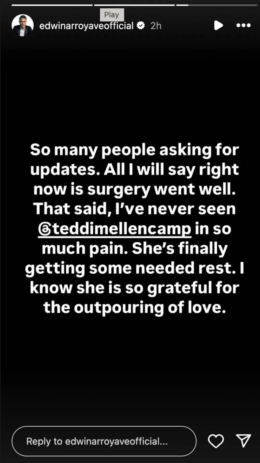 Edwin Arroyave Shares Update on Teddi Mellencamp&rsquo;s Brain Cancer Surgery&nbsp;