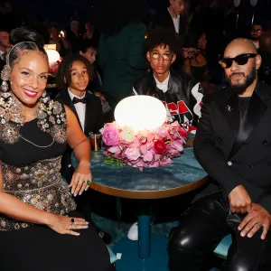 Feature Alicia Keys and Swizz Beatz Sit With Kids at 2025 Grammys