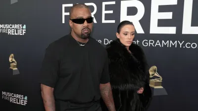 Feature Kanye West and Wife Bianca Censori Reportedly Pictured Leaving 2025 Grammys After Wild Entrance