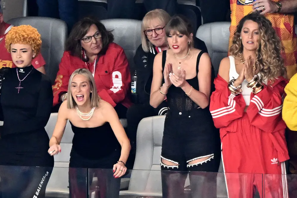 Feature Look Back at Who Taylor Swift Brought to the 2024 Super Bowl Ice Spice Ashley Avignone Blake Lively