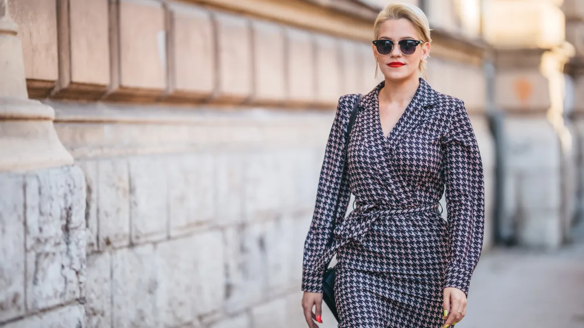 Portrait of a business woman with short blonde hair