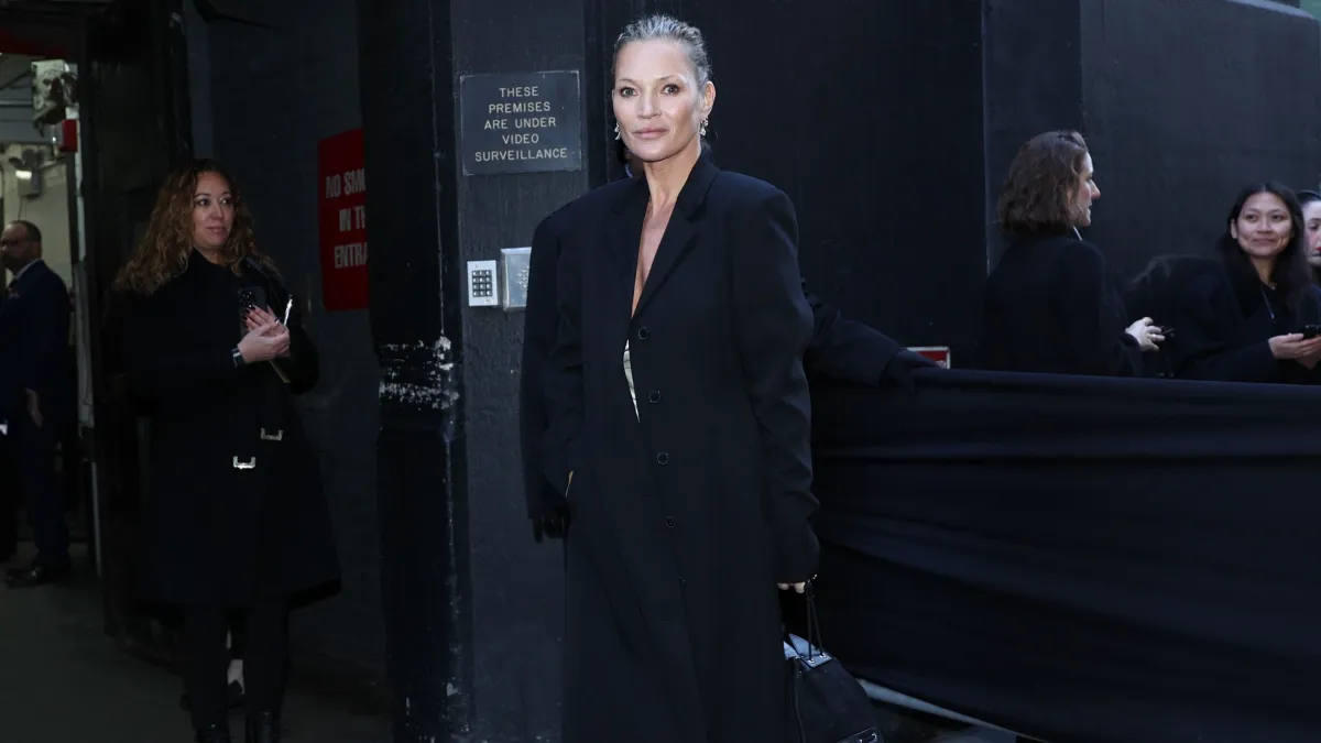 kate moss black trench coat