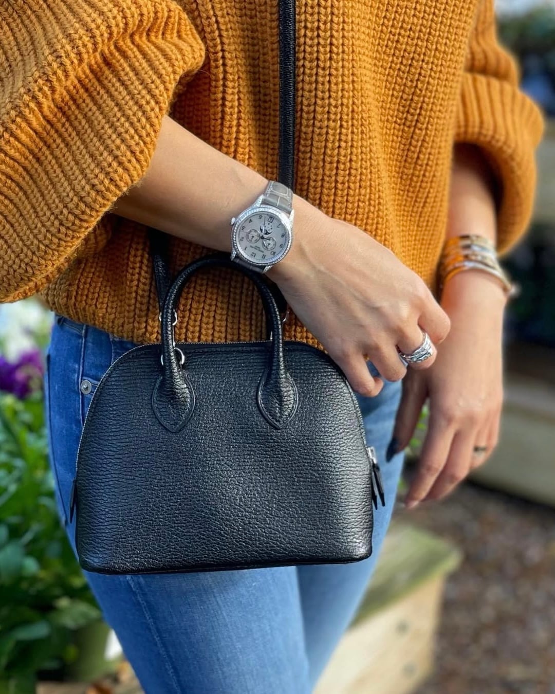 hermès noir mini bolide Chèvre de Coromandel 