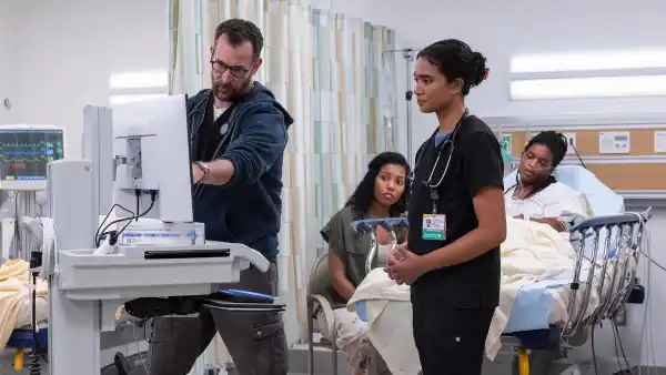 Isa Briones Breaks Down The Pitt s Extensive Efforts to Be Medically Accurate Bootcamp and More 821 noah wyle supriya ganesh mariel suarez ashley romans