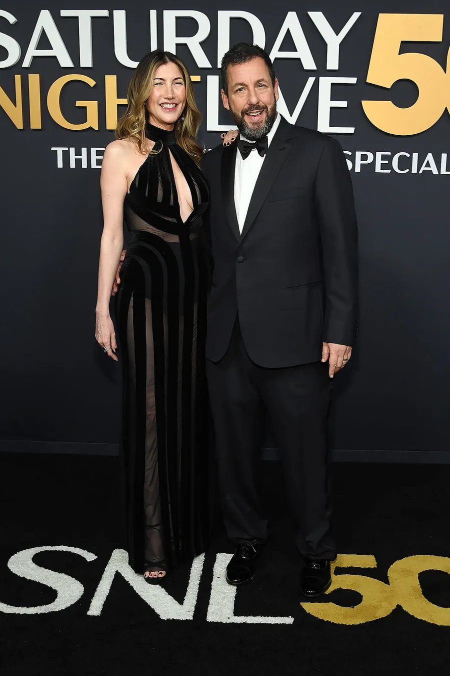 Jackie Sandler and Adam Sandler SNL50 The Anniversary Special Saturday Night Live Red Carpet Arrival SNL 50
