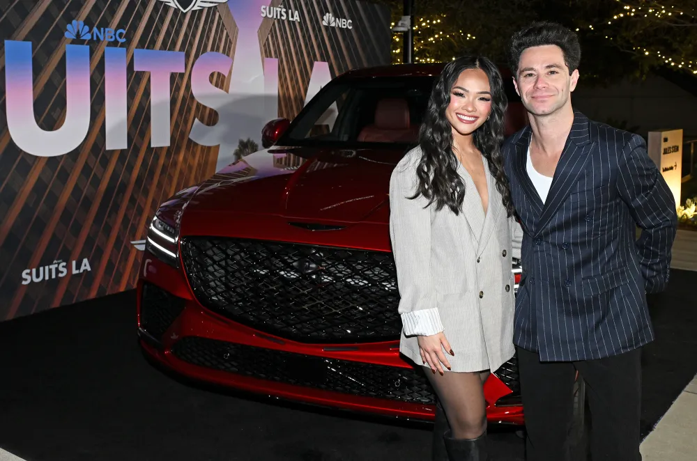Jenn Tran and Sasha Farber Dress Up for Suits LA Premiere Date Night