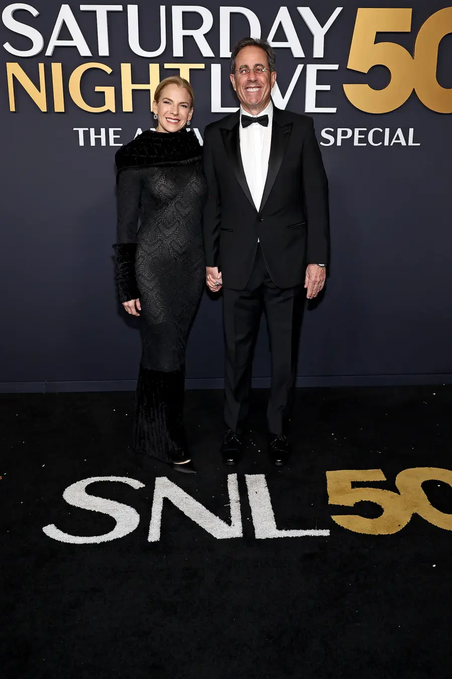 Jessica Seinfeld and Jerry Seinfeld SNL50 The Anniversary Special Saturday Night Live Red Carpet Arrival SNL 50