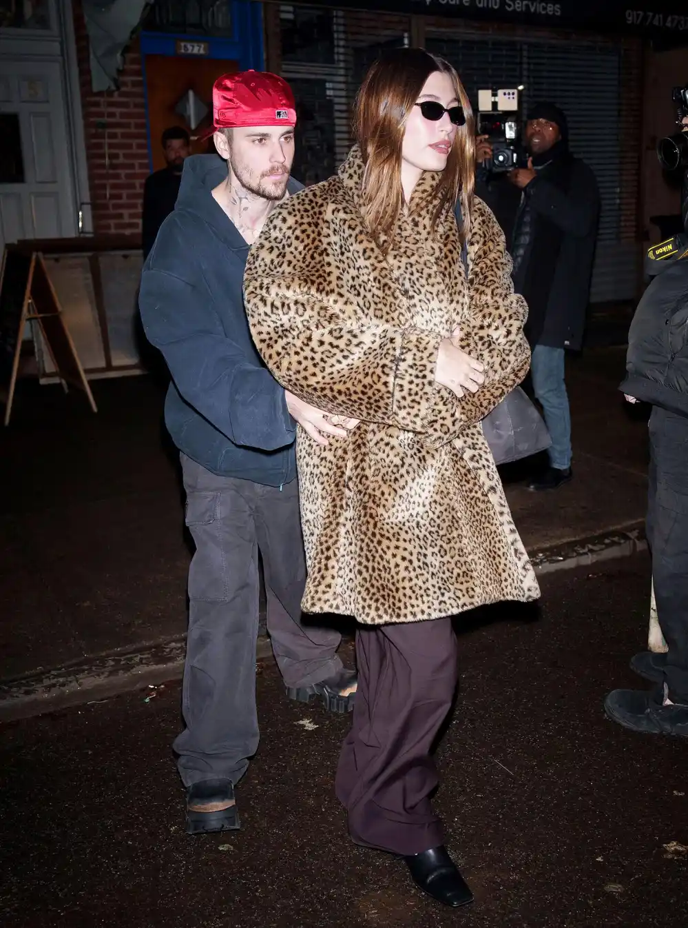 Justin Bieber and Hailey Bieber Match in Brown Pants on Date Night